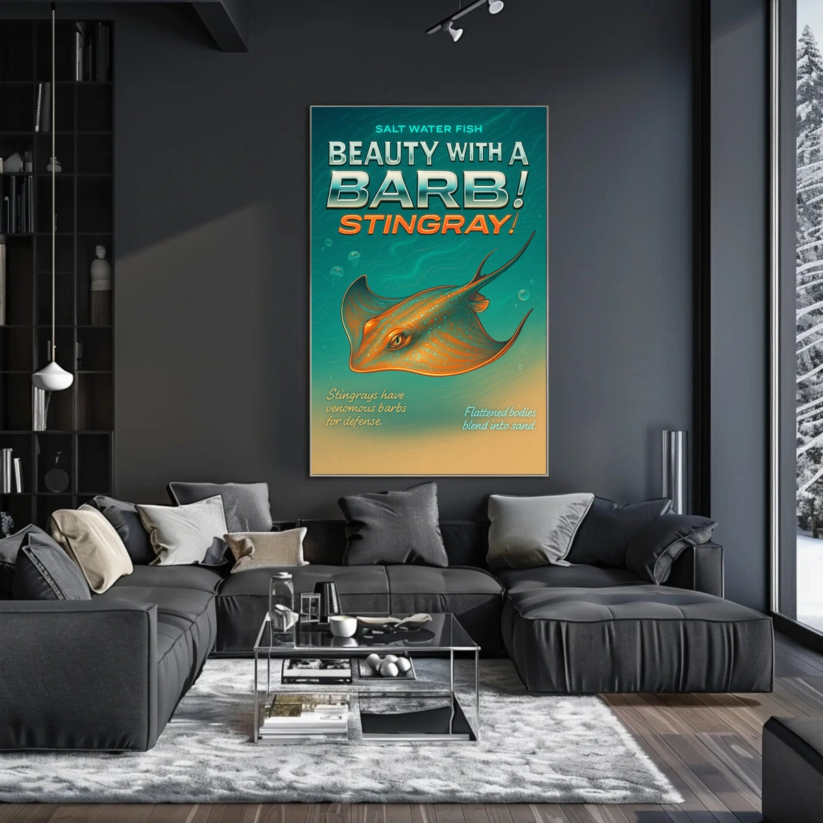 Beauty with a Barb Stingray Poster