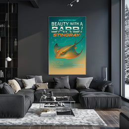 Beauty with a Barb Stingray Poster