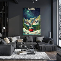 Scenic Canadian Rockies Train Travel Poster