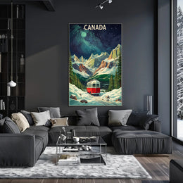 Scenic Canadian Rockies Train Travel Poster