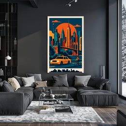 New York City Vibes Poster Bold Neon Energy For Urban Homes