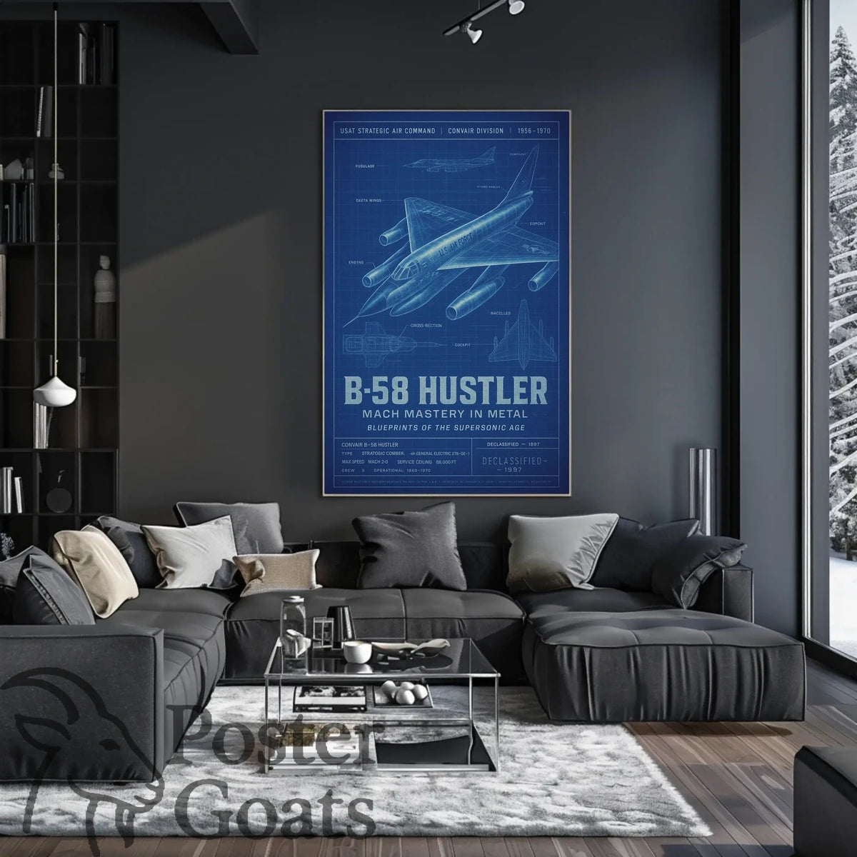 B-58 Hustler Supersonic Bomber Military Aviation Poster