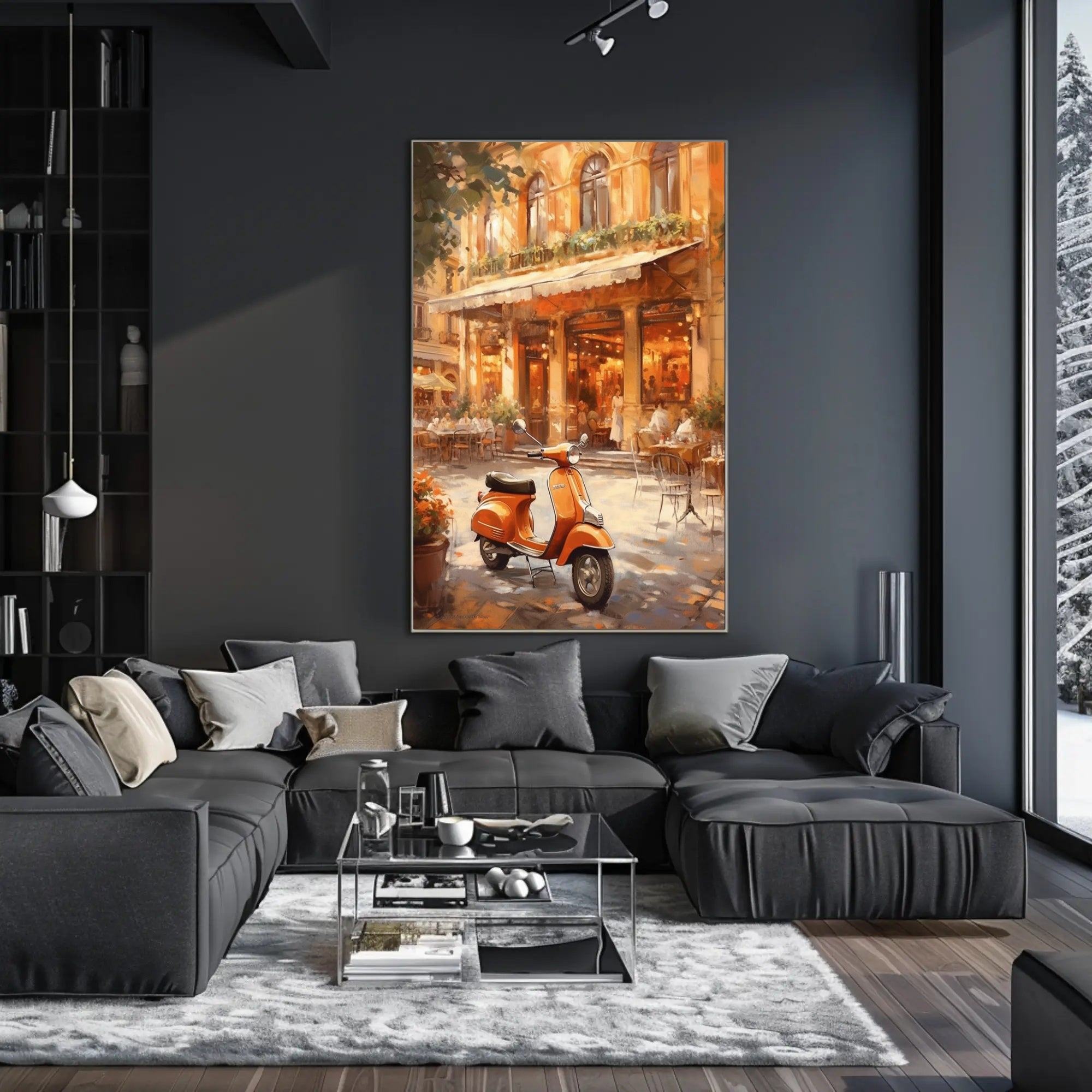 Vintage Charm in an Italian Café Poster