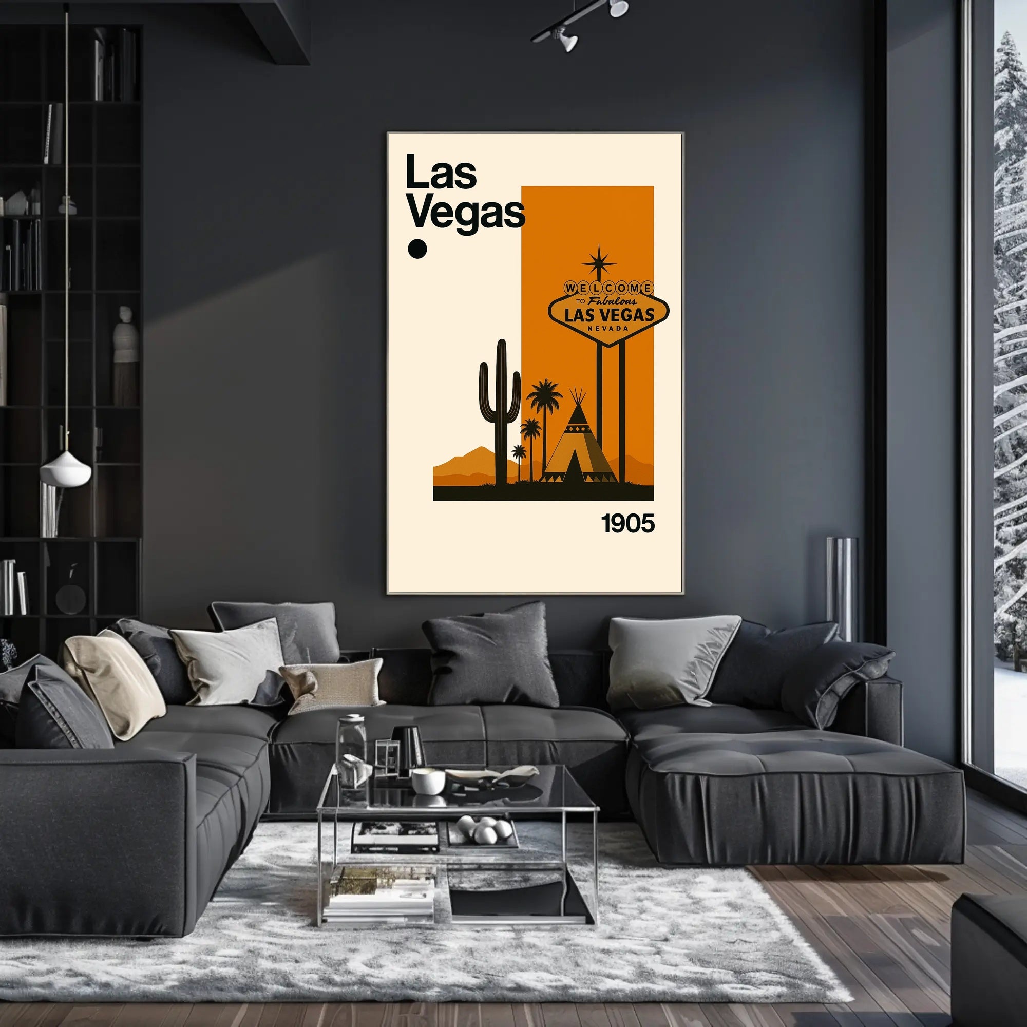 Las Vegas Desert Sign Retro Travel Poster