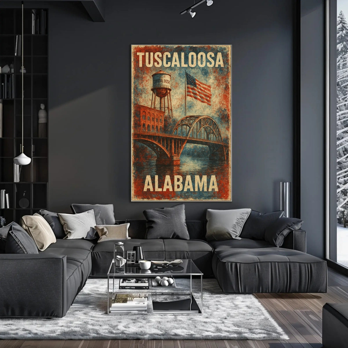 Tuscaloosa Scenic Vintage Cityscape Souvenir Poster