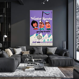 Winter Sports by Train Poster PosterGoat