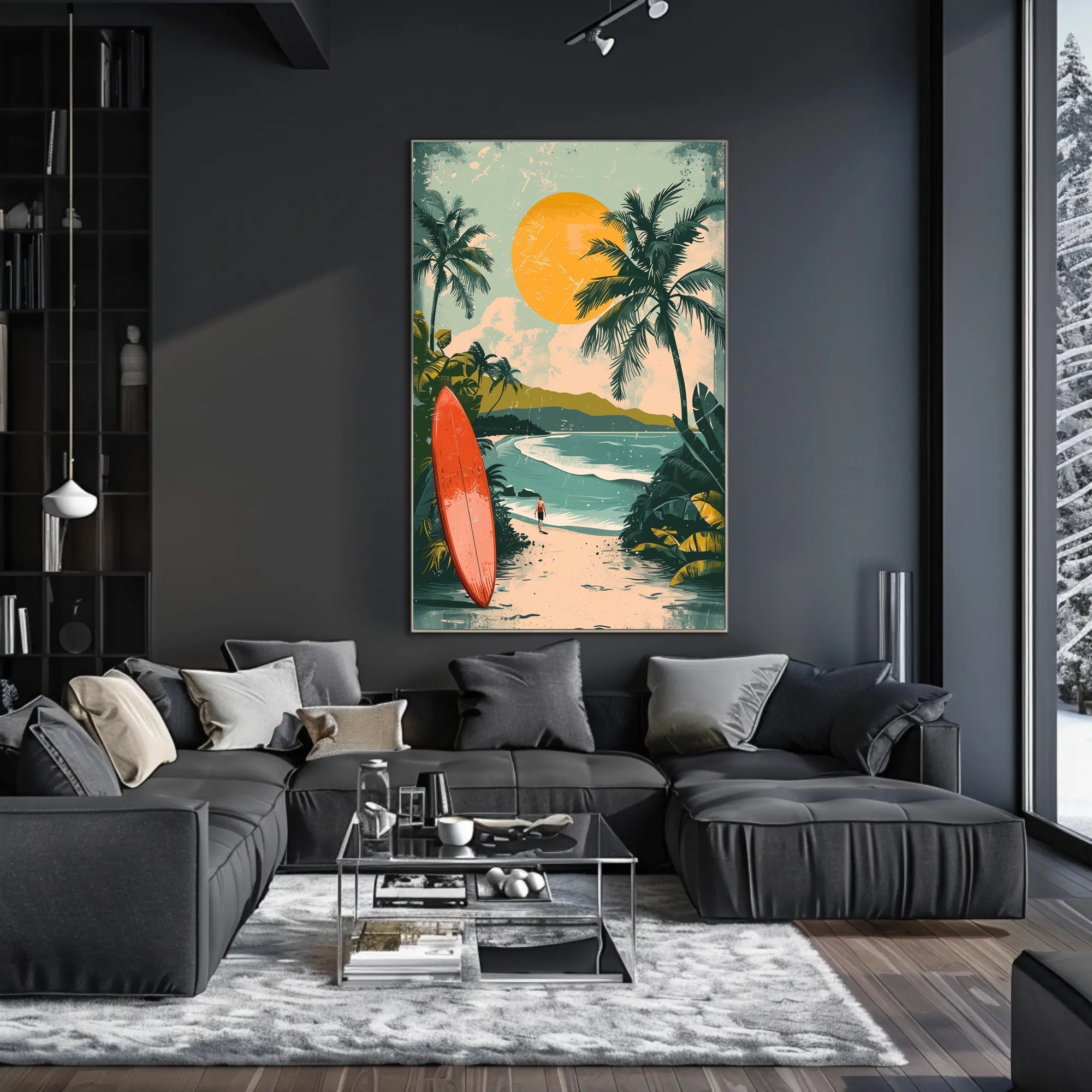Whimsical Panda Relaxing on Watermelon Poster Art PosterGoat
