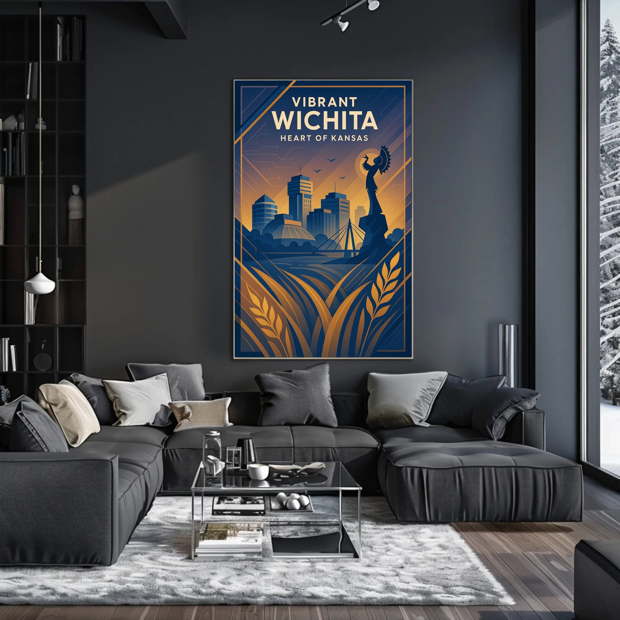 Vibrant Wichita Modern Cityscape: Urban or Cityscape Poster PosterGoat
