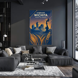 Vibrant Wichita Modern Cityscape: Urban or Cityscape Poster PosterGoat