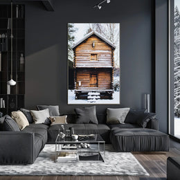 Rustic Winter Cabin Poster