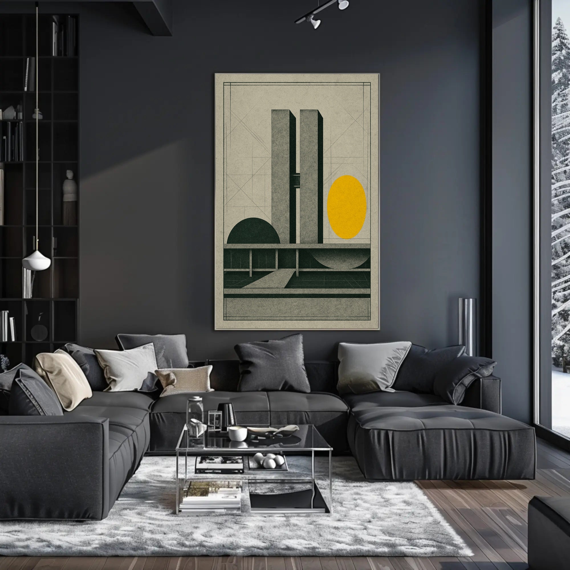 Modernist Architectural Blueprint Illustration Urban or Cityscape Poster