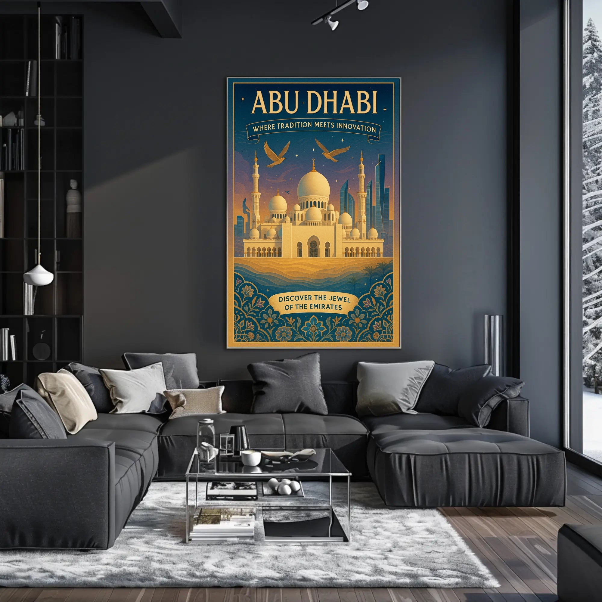 Abu Dhabi Fusion: Modern Meets Tradition Urban or Cityscape Poster