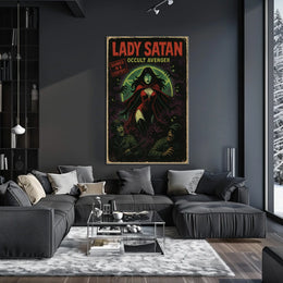 Lady Satan Occult Avenger Vintage Fantasy Mythology Poster