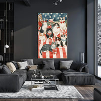 Patriotic Cats Relaxing On American Picnic Blanket Poster