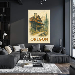 Oregon Mountain Lodge Poster
