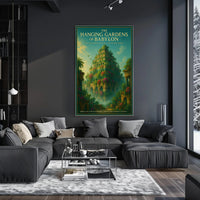 Hanging Gardens of Babylon Photorealistic Fantasy Mythology Poster