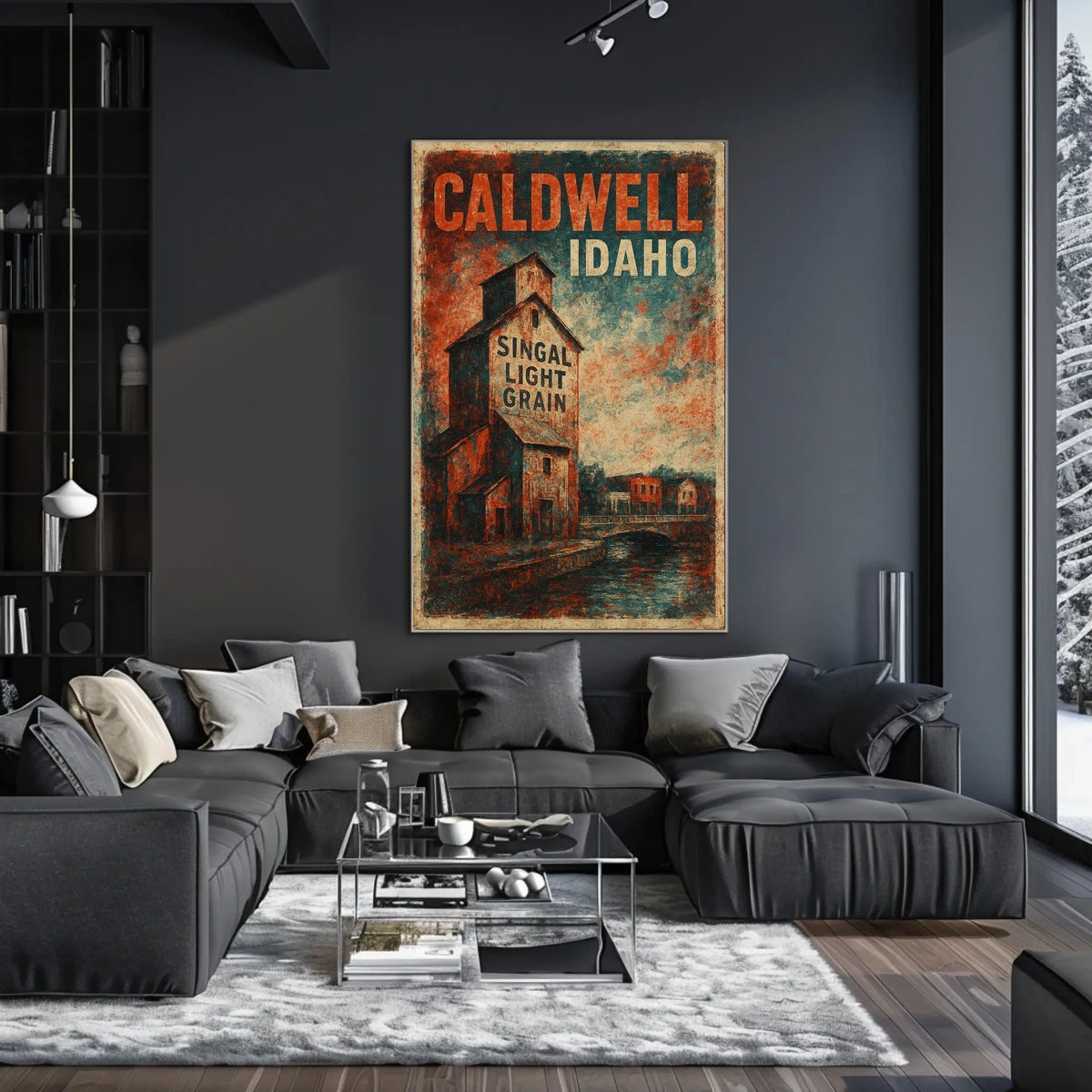 Caldwell, Idaho Singal Light Grain Poster