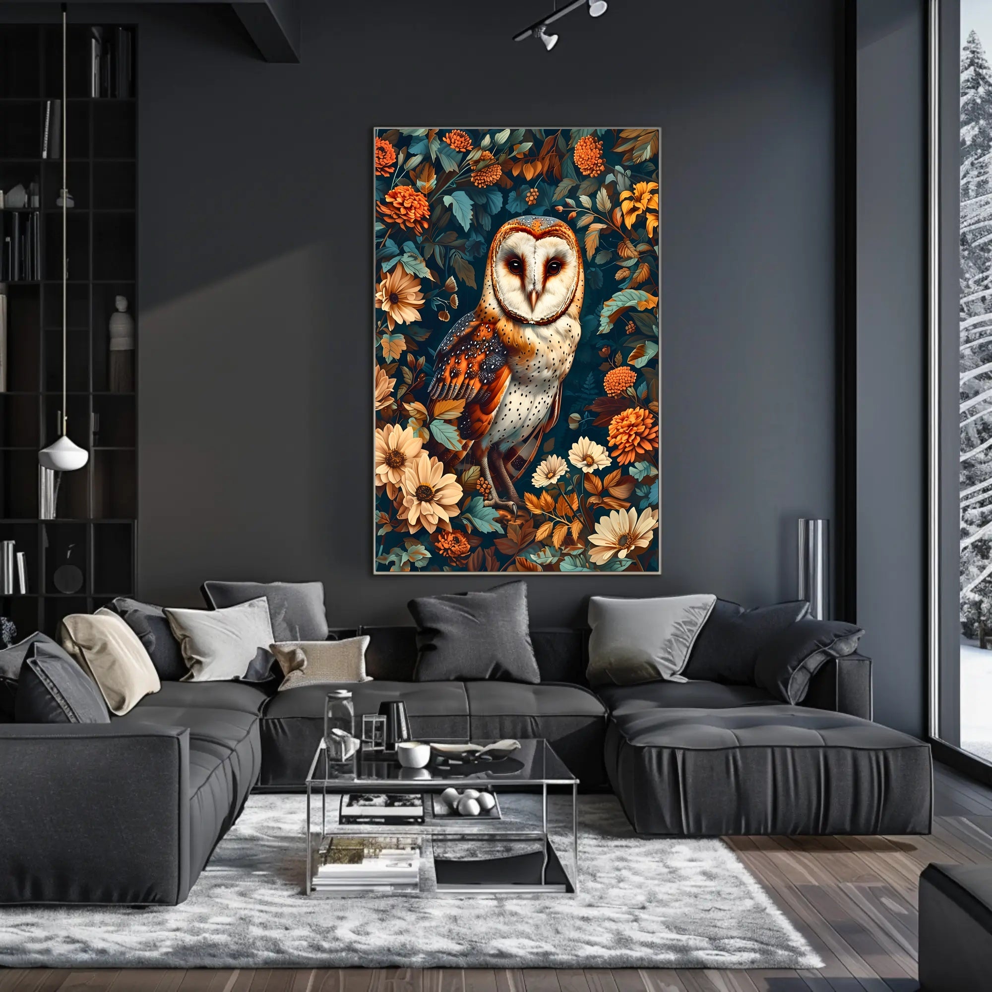Enchanted Owl In Bloom William Morris Art Poster