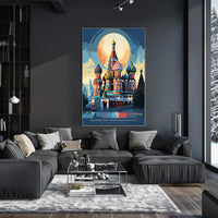 St. Basil's Cathedral Vibrant Abstract Heritage Poster