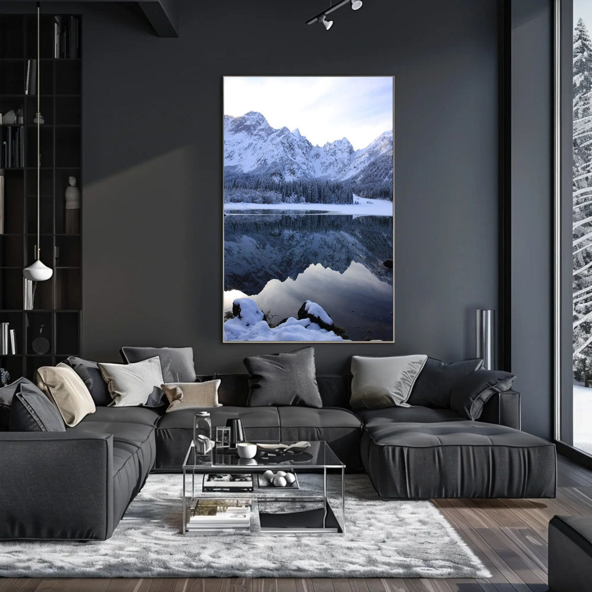 Serene Winter Lake Scene in National Park Poster