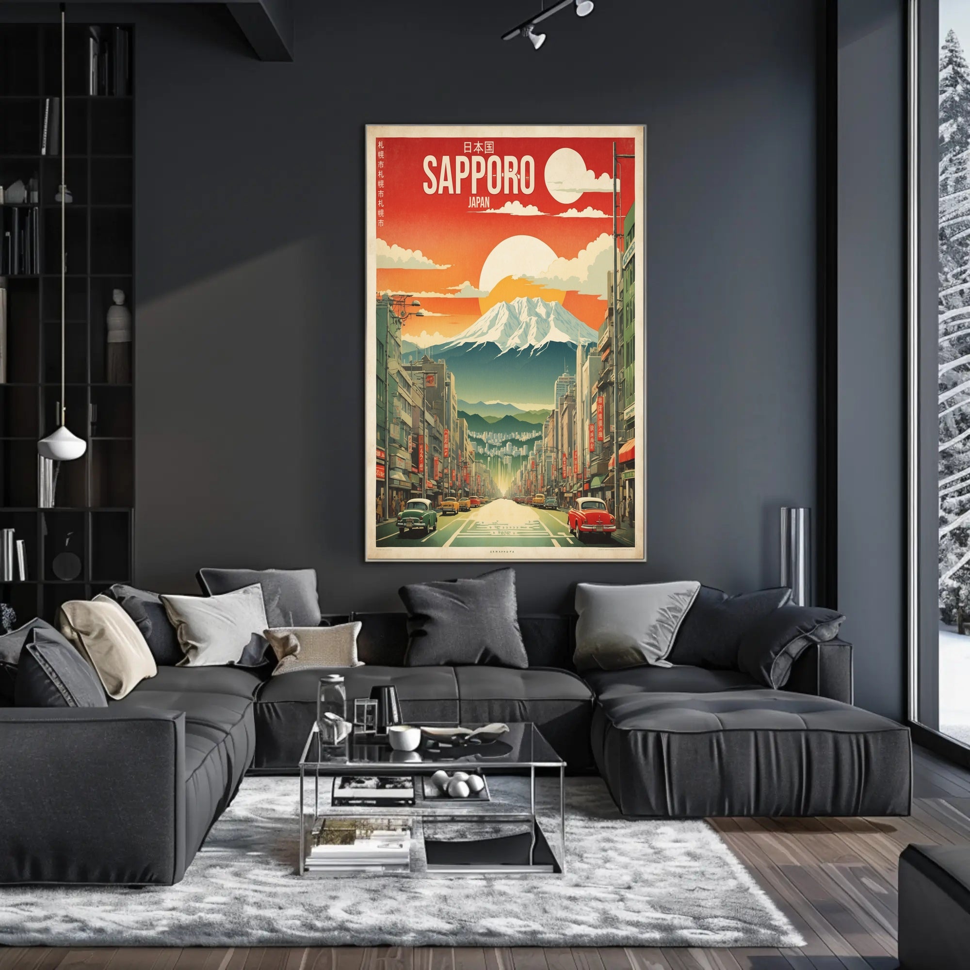 Retro Sapporo Japan Scene Vintage Travel Poster