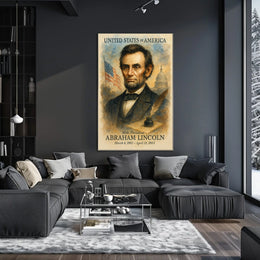 Abraham Lincoln 16th President of the United States Vintage Watercolor Poster