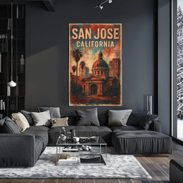 San Jose Architecture Retro Collector Poster