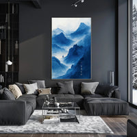 Tranquil Blue Mountains Art Print Poster for Home Decor and Nature Lovers PosterGoat