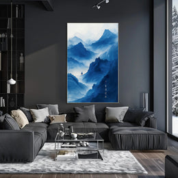 Tranquil Blue Mountains Art Print Poster for Home Decor and Nature Lovers PosterGoat