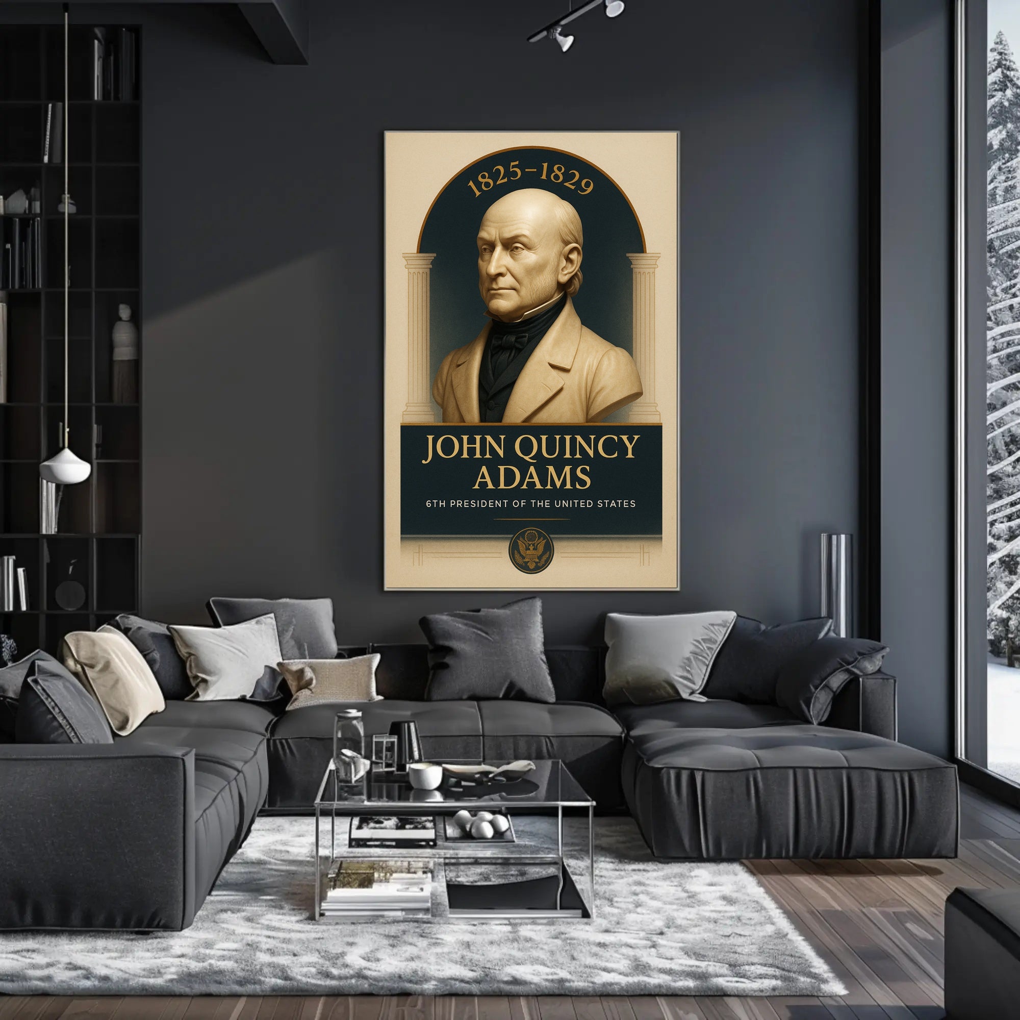 John Quincy Adams Vintage Presidential Historical Poster PosterGoat