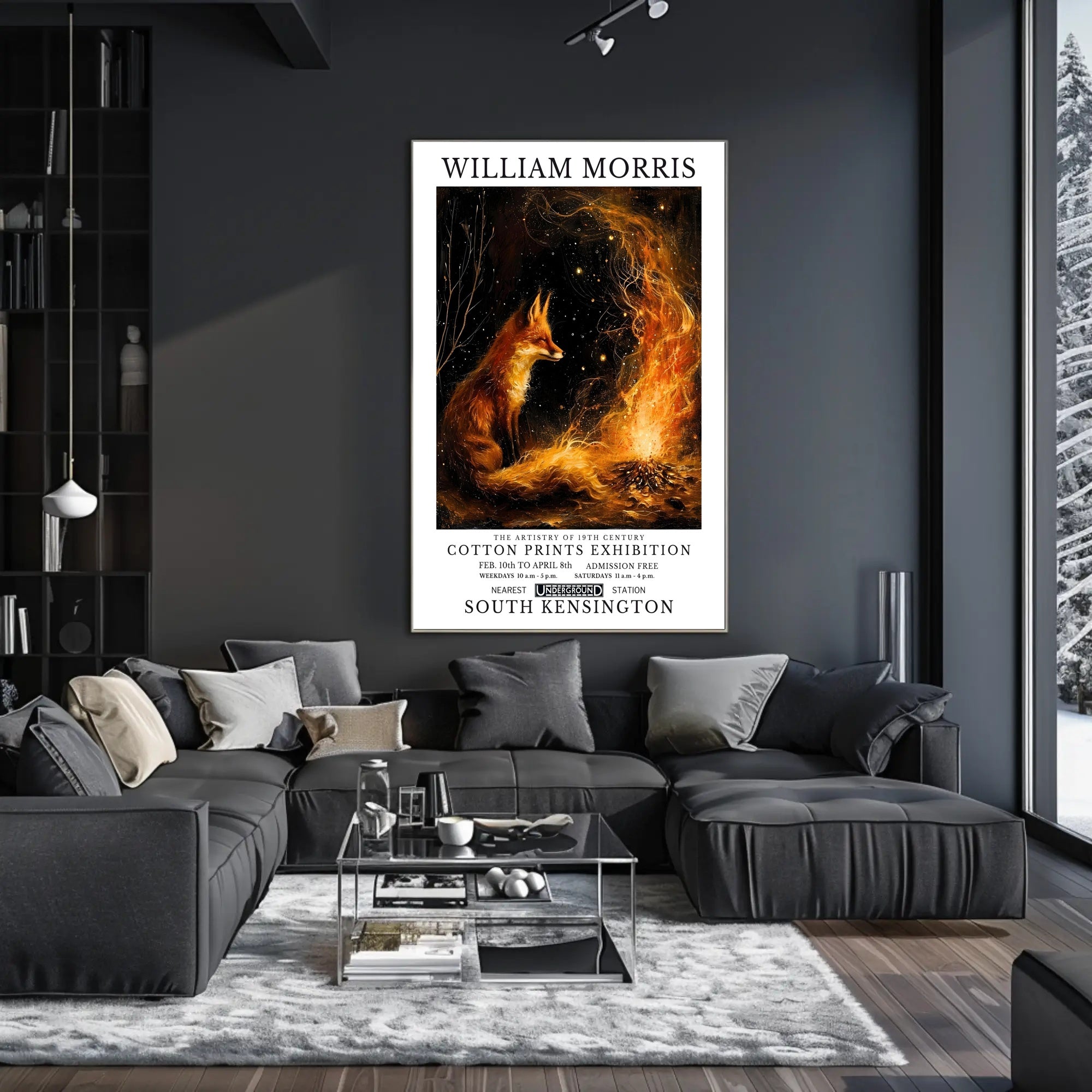 William Morris Fox and Fire Cultural Heritage Poster