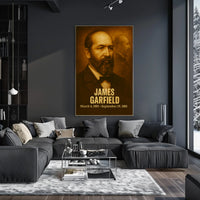 James A Garfield Poster Vintage Analog Film Presidential Portrait Wall Art Historical Political Print