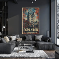 Scranton Electric City Vintage Heritage Art Nouveau Poster