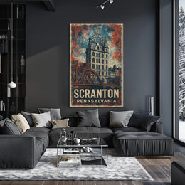 Scranton Electric City Vintage Heritage Art Nouveau Poster