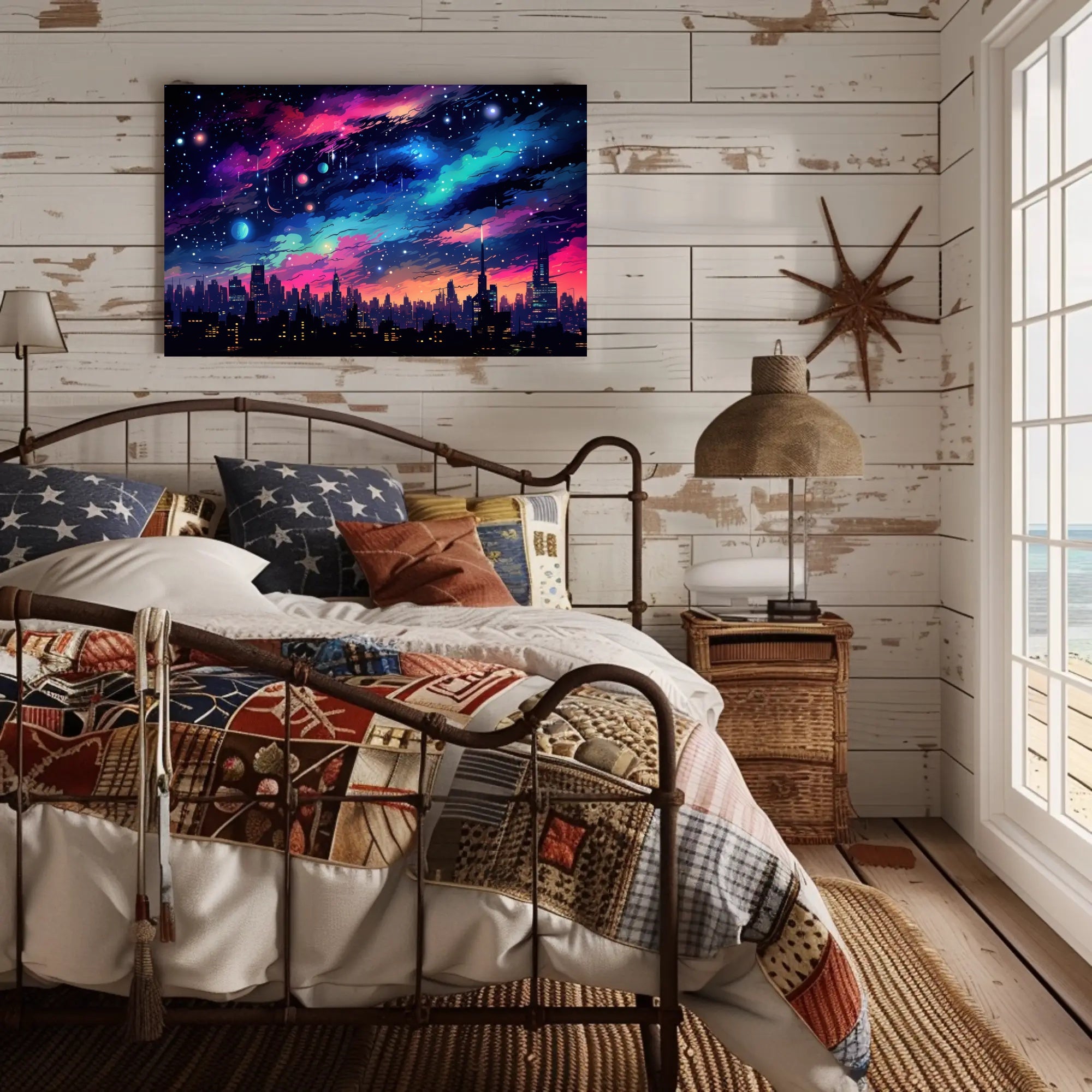 Cosmic Cityscape Poster PosterGoat
