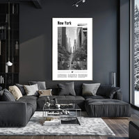 New York City Vintage Street Scene Poster Classic Wall Art