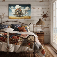 Surreal Dreamscape with Mechanical Houses - Fantasy or Mythology Poster