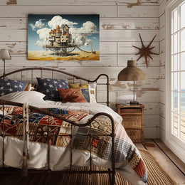 Surreal Dreamscape with Mechanical Houses - Fantasy or Mythology Poster
