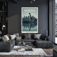 Seattle Skyline Reflection Poster