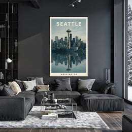 Seattle Skyline Reflection Poster