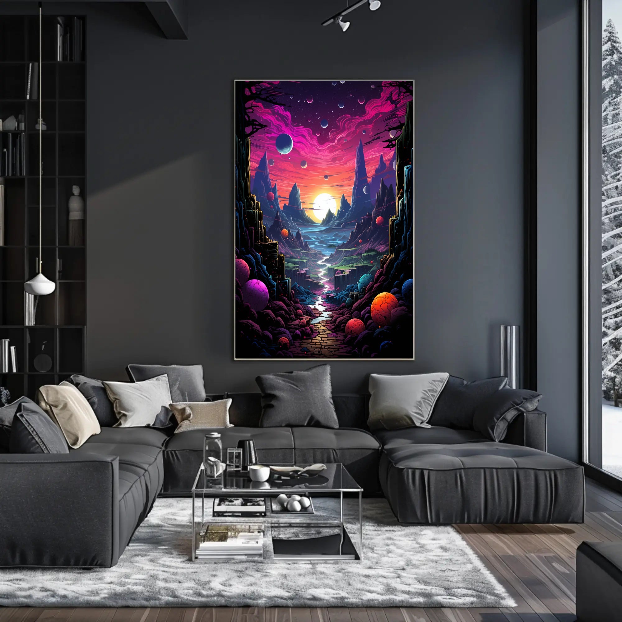 Cosmic Landscape Fantasy Poster PosterGoat