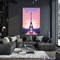 Eiffel Tower Sunset Travel Poster