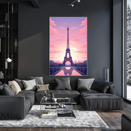 Eiffel Tower Sunset Travel Poster