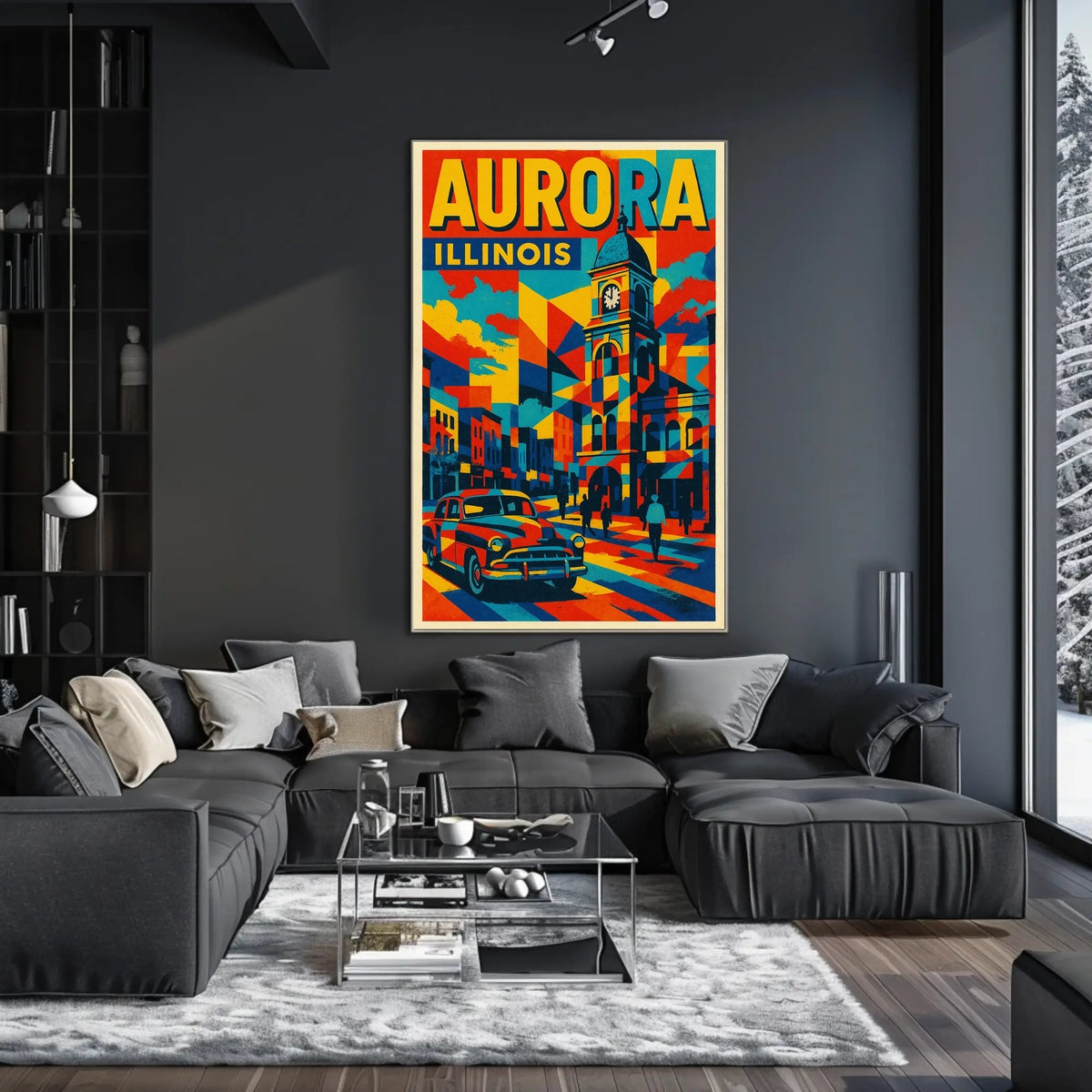 Aurora, Illinois Vibrant Cityscape Poster