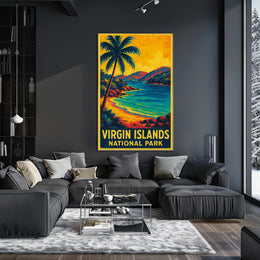 Virgin Islands Vintage Travel Wanderlust Poster