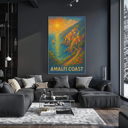 Amalfi Coast Poster Wall Art 18x24 Inch Print Coastal Decor