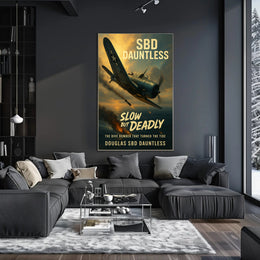 Douglas SBD Dauntless Action Scene WWII Poster