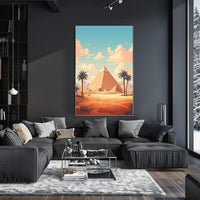 Ancient Egyptian Landscape with Pyramid Cultural Heritage Poster