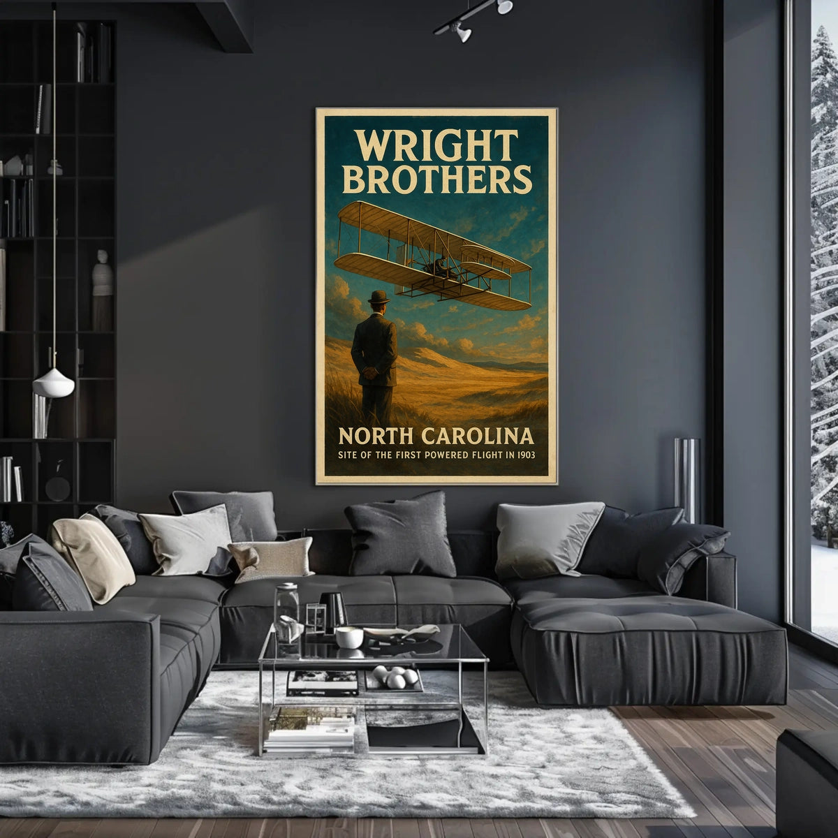 Wright Brothers First Powered Flight Poster