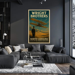 Wright Brothers First Powered Flight Poster